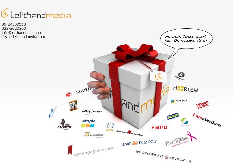 Lefthandmedia komt zo snel mogelijk met de nieuwe site